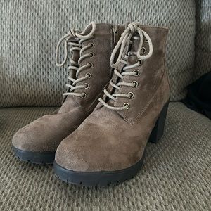 Brown healed boots